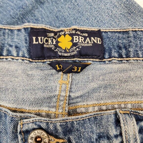 Lucky Brand Women's 12 Distressed Sienna Slim Bootcut Mid-rise Denim Blue Jeans - Picture 6 of 11